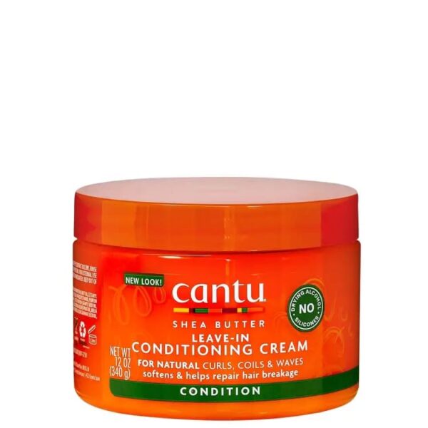 Cantu, Shea Butter, Leave-In Conditioning Cream, For Natural Curls, Coils Waves,340g كانتو ليف إن بزبدة الشيا للشعر المجعد