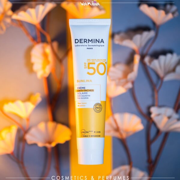 Dermina SPF50+ Sunlina Anti Dark Spot Cream 40 ml ديرمينا واقي شمس كريمي مضاد للاكسدة