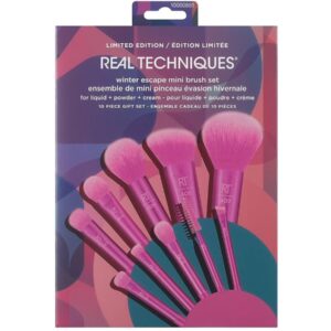 Real Techniques Set of Make-up Brushes Winter Escape Mini Brush 10 Pieces ريل تكنيك سيت فرش ميني