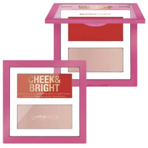 BELLAOGGI CHEEK&BRIGHT Cream blush & highlighter palette بيلا اوجي باليت بلاش وهايلايت كريمي