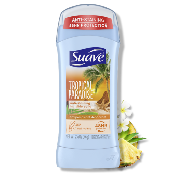Suave Tropical Paradise Invisible Solid Antiperspirant Deodorant Stick سوافي مزيل تعرق