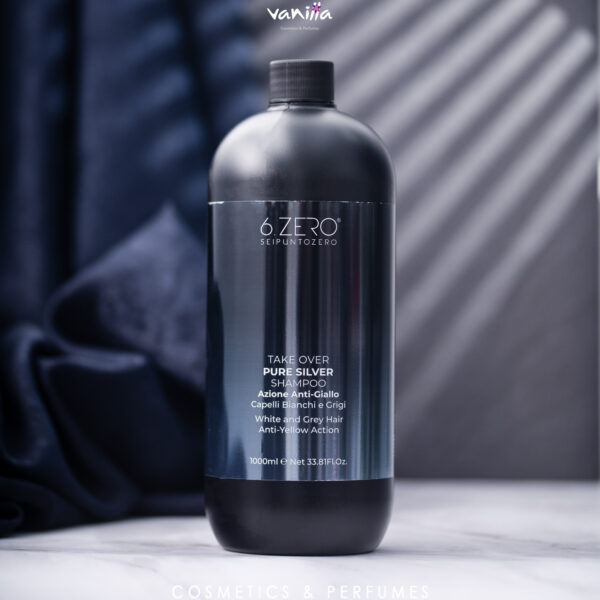 6Zero Shampoo with anti-yellow action, 1000ml شامبو للشعر الرمادي