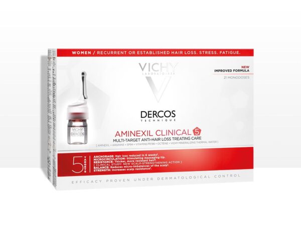 Vichy DERCOS TECHNIQUE AMINEXIL CLINICAL 5 - TREATMENT WOMEN, فيجي امبولات تساقط الشعر