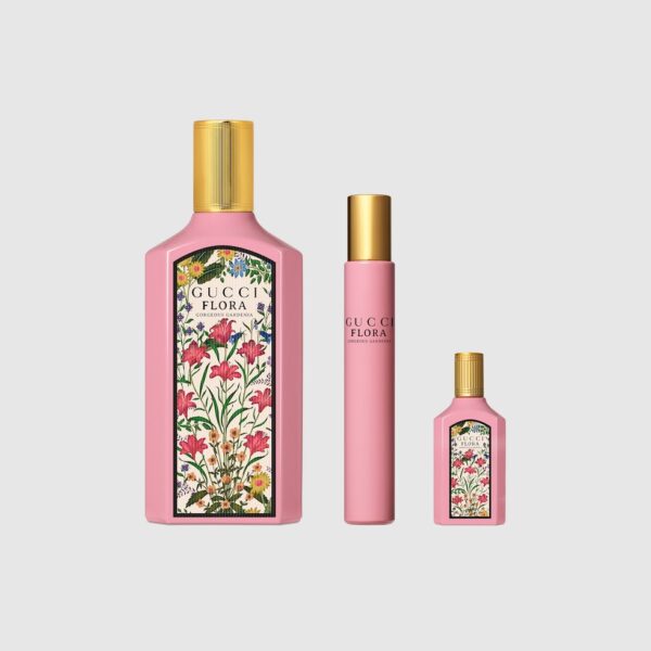 GUCCI FLORA GORGEOUS GARDENIA GIFT SET مجموعة هدايا غوتشي فلورا الرائعة للنساء