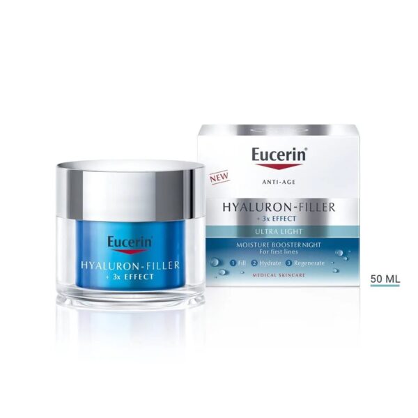 Eucerin Hyaluron-Filler + 3x Effect Moisture Booster Night, يوسرين كريم ترطيب البشرة الليلي