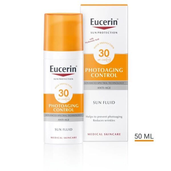 Eucerin Sun Fluid Photoaging Control SPF30, يوسرين سائل حماية من الشمس