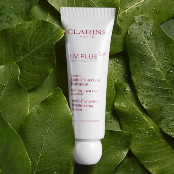 CLARINS UV PLUS ECRAN MULTI PROTECTION HYDRATANT SPF50,Rose كلارنس واقي شمس مع اشراقة وردية