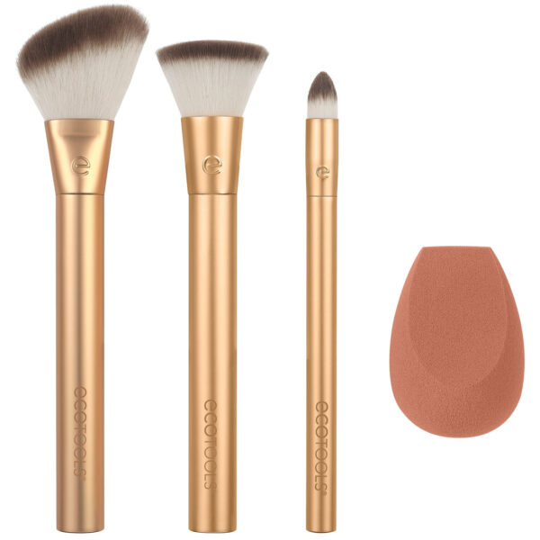 Ecotools Precious Metals Face Blend + Sculpt Makeup Brush Set -مجموعة فرش للوجه