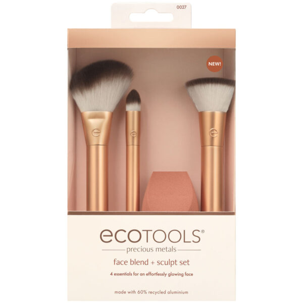 Ecotools Precious Metals Face Blend + Sculpt Makeup Brush Set -مجموعة فرش للوجه