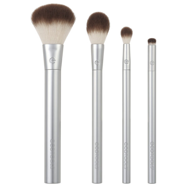 Ecotools Precious Metals Cheek + Eye Highlight Makeup Brush Set- مجموعة فرش للوجه والعيون