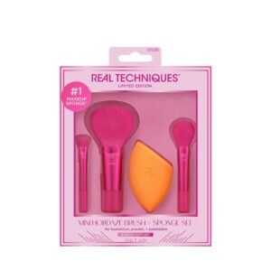 Real techniques Limited Edition Mini Holidaze Brush + Sponge Set إصدار محدود من فرشاة Holidaze الصغيرة + مجموعة إسفنجة