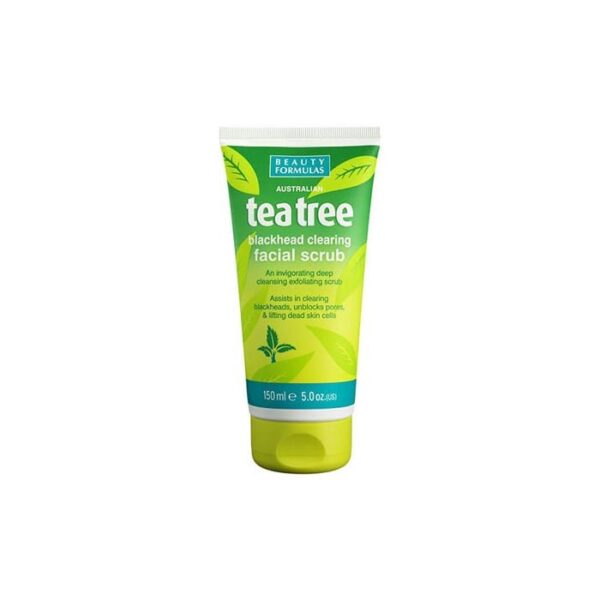 Beauty Formulas Tea Tree Facial Scrub,150ml بيوتي فورملا مقشر بشرة بالشاي الاخضر