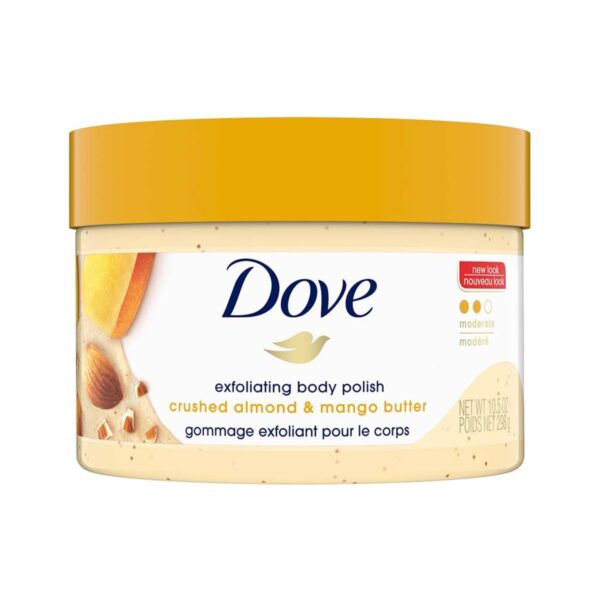 Dove Scrub Crushed Almond & Mango Butter Body Scrub,298g دوف مقشر جسم بزبدة اللوز و المانغو