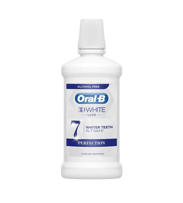 ORAL-B 3D WHITE LUXE PERFECTION MOUTHWASH 500ML,اورال بي غسول فم لتبييض الاسنان