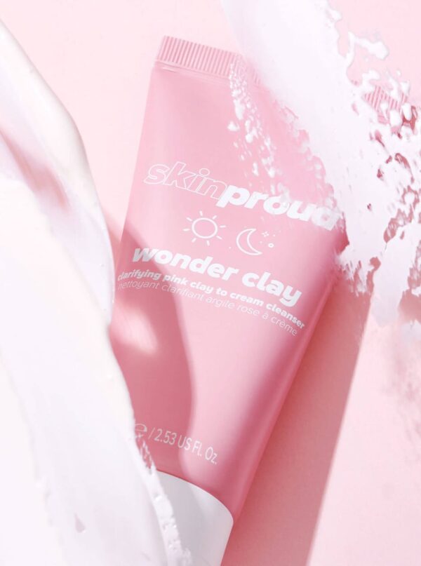 Skin Proud wonder clay - cream to clay cleanser,75ml سكن براود منظف للبشرة الدهنية المعرضة للحبوب