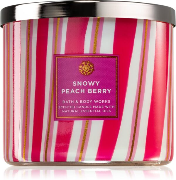 Bath & body works Snowy peach berry candle, باث اند بدي وركس شموع معطر