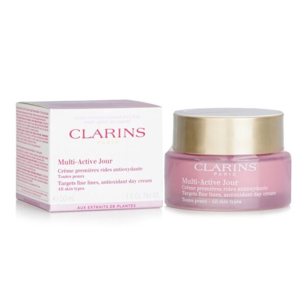 Clarins Multi-active Day All Skin Types Antioxidant & Targets Fine Lines,50ml كلارنس كريم مكافحة التجاعيد لكل انواع البشرة