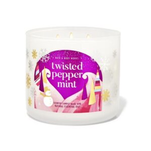 BATH AND BODY WORKS Twisted peppermint candle, باث اند بدي وركس شموع معطر