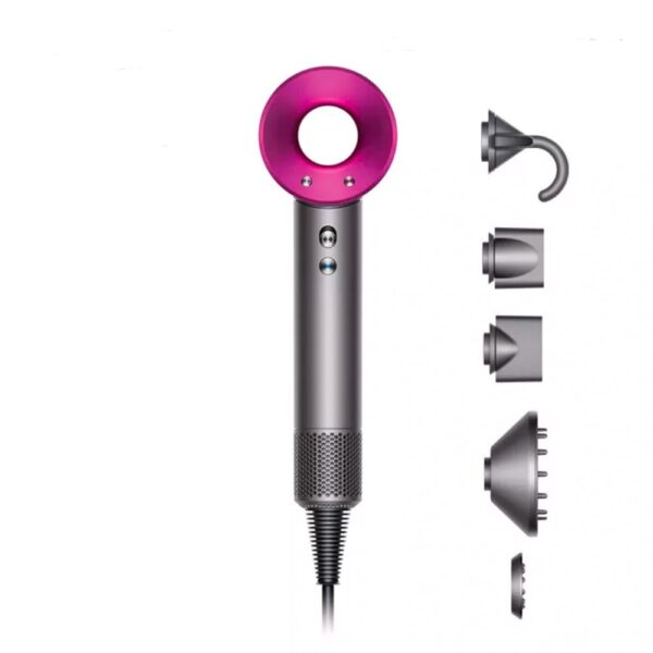 Dyson Supersonic Hair Dryer HD08 (Iron/Fuchsia) with Flyaway attachment دايسون مجفف شعر بأحدث تقنية