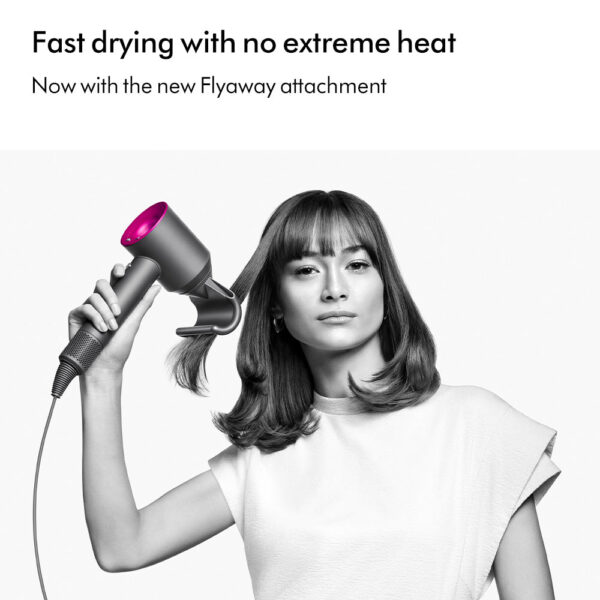 Dyson Supersonic Hair Dryer HD08 (Iron/Fuchsia) with Flyaway attachment دايسون مجفف شعر بأحدث تقنية