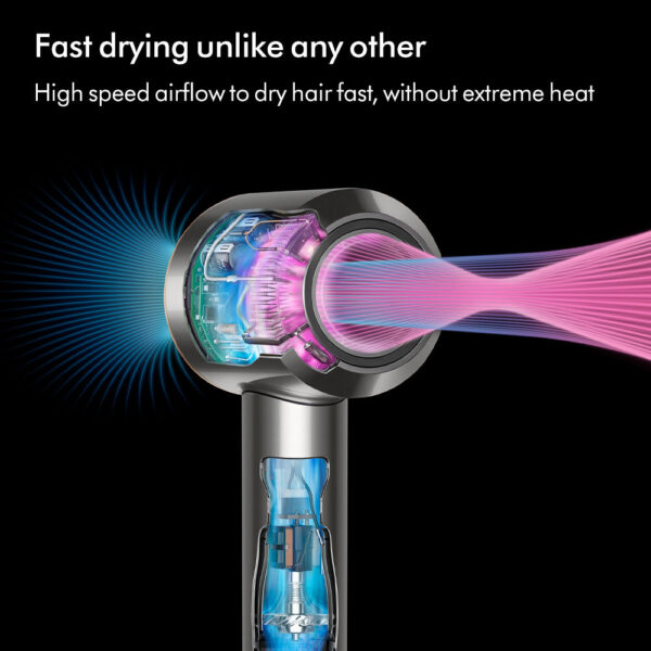 Dyson Supersonic Hair Dryer HD08 (Iron/Fuchsia) with Flyaway attachment دايسون مجفف شعر بأحدث تقنية