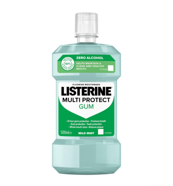 Listerine Multi Protect Alcohol-Free Gum Mouthwash 500ml غسول الفم ليسترين متعدد الحماية خالي من الكحول