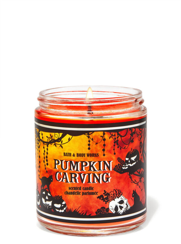 Bath&body works Pumpkin Carving 1-Wick Candle باث اند بدي وركس شمعة معطرة