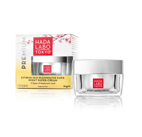 Hada Labo Tokyo Night Super-Cream extreme skin regeneration 5x ha,50 mL هادا لابو كريم ترطيب ليلي مكثف بالهايلرونك