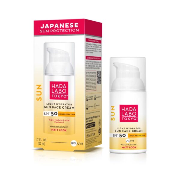 HADA LABO TOKYO Light Hydrator, Waterproof, moisturizing sun face cream SPF50,50ml هادا لابو واقي شمس مرطب و مقاوم للماء