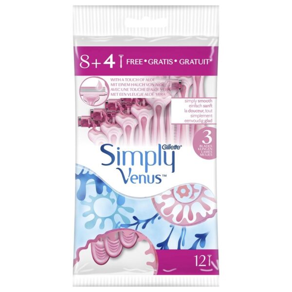 Venus Simply gillette 8+4 فينوس مجموعه شفرات الجسم