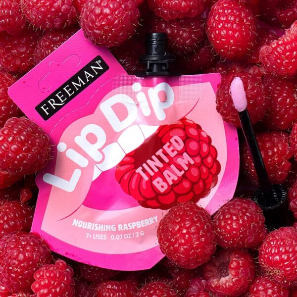 Freeman Beauty Lip Dip Nourishing Raspberry Tinted Balm مرطب للشفة من فري مان