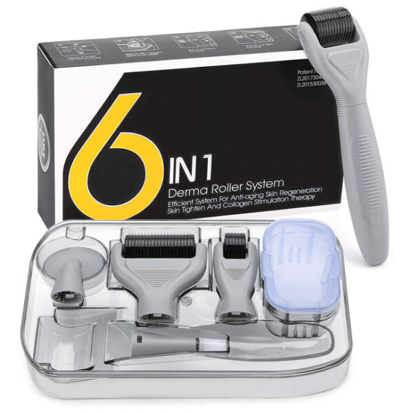 6 IN 1 Derma Roller System For Skin مجموعة ديرما رول 6 في 1