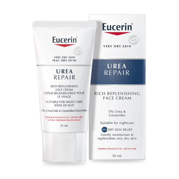 Eucerin UreaRepair Replenishing Face (Rich) Night Cream 5% Urea 50ml يوسيرين كريم ليلي غني للوجه