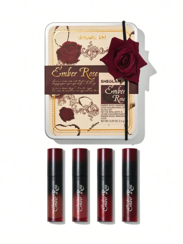 SHEGLAM Ember Rose Immortal Love Nourishing Lip Gloss Set شيغلام مجموعة ملمع الشفاه المغذي إمبر روز إيمورتال لاف