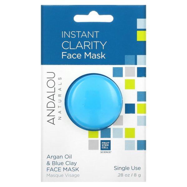 ANDALOU NATURALS Instant Clarity Beauty Face Mask, Argan Oil & Blue Clay أندلو ماسك بزيت الارغان والطين الازرق للبشرة