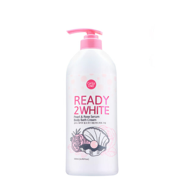 CATHY DOLL READY 2 WHITE PEARL & ROSE SERUM BODY BATH CREAM 500ML كاثي دول غسول كريمي مبيض للجسم