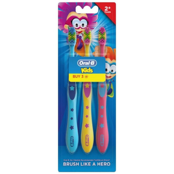 ORAL_B kids brush like hero 3 pieces مجموعة فراشي اسنان للأطفال