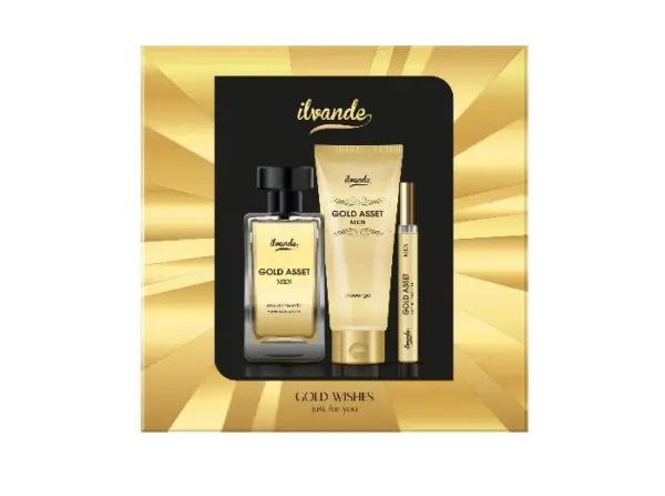 ILVANDE GOLD WISHES SET - 3PCS | ايلفاند مجموعة عناية للرجال - 3 قطع