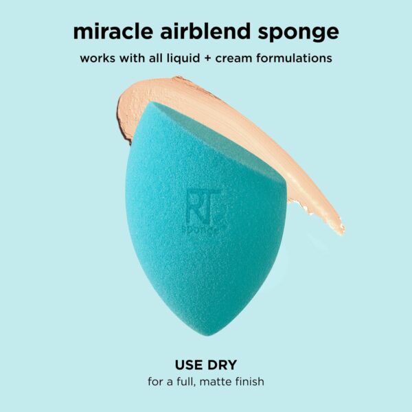 Real Techniques Miracle Airblend Makeup Sponge, 2 Count ريل تكنيك بيوتي بلندر مزدوجة