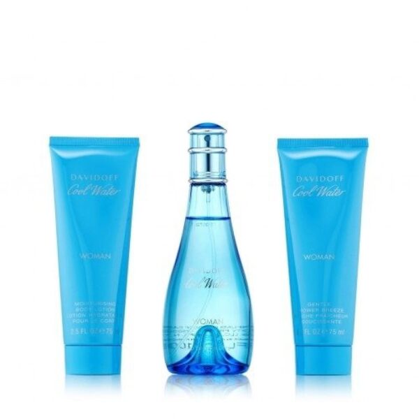 Davidoff Cool Water for Women Eau de Toilette 100ml 3 Gift Set دافيدوف سيت هدايا للنساء