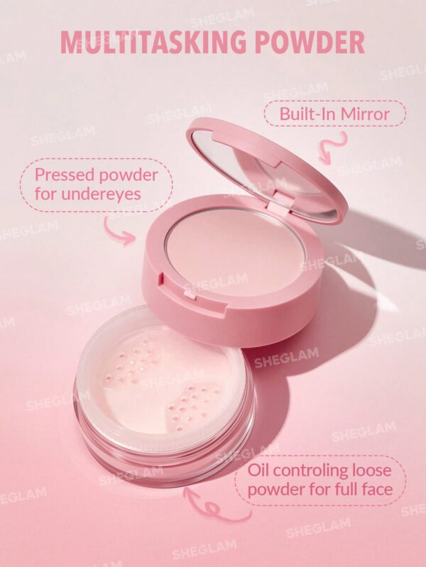 SHEGLAM INSTA-READY FACE & UNDER EYE SETTING POWDER DUO-BUBBLEGUM شي كلام باودر التثبيت للوجه وتحت العين