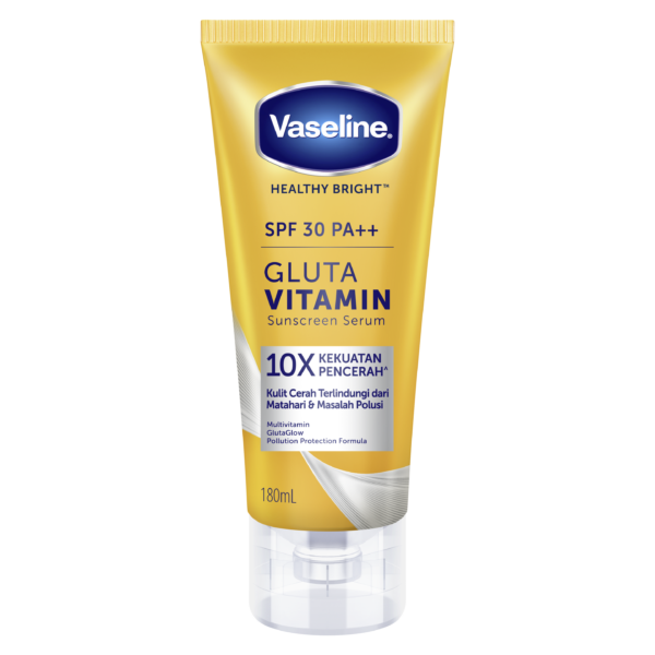 VASELINE HEALTHY BRIGHT SPF 30 PA++ GLUTA VITAMIN SUNSCREEN SERUM 180ml فازلين هيلثي برايت سيروم الحماية من أشعة الشمس للجسم