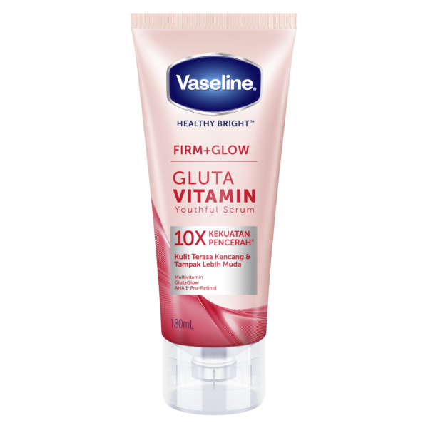 VASELINE HEALTHY BRIGHT FIRM GLOW GLUTA VITAMIN YOUTHFUL BODY SERUM 180ml فازلين هيلثي برايت سيروم شد الجسم