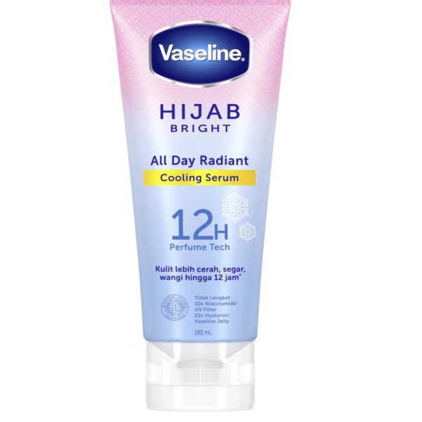 VASELINE HIJAB BRIGHT ALL DAY RADIANT COOLING BODY SERUM 180ml فازلين سيروم الترطيب والحماية للجسم