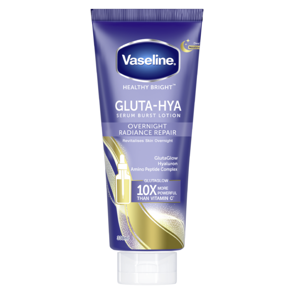 VASELINE HEALTHY BRIGHT GLUTA-HYA SERUM BURST LOTION OVERNIGHT RADIANCE REPAIR 300ml فازلين هيلثي برايت سيروم ليلي للجسم