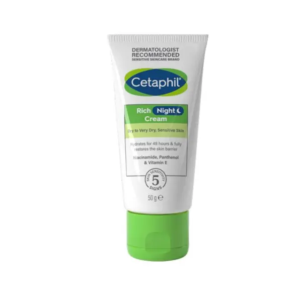 Cetaphil Rich Night Cream, Face Moisturiser for Dry to Very Dry Sensitive Skin 50g كريم سيتافيل الليلي الغني