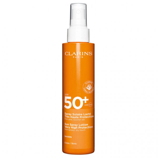 CLARINS Spray Solaire Lacté Très Haute Protection SPF 50+ 150 ml كلارنس بخاخ شمسي حليبي عالي الحماية للغاية بعامل حماية من الشمس 50