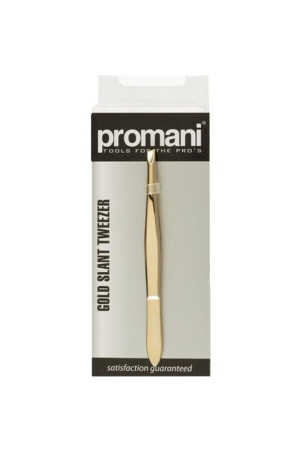 Promani Gold Curved Tip Tweezers Pr-923 بروموني ملقط ازالة الشعر