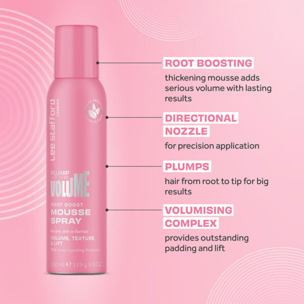 LEE STAFFORD Plump Up The Volume Root Boost Mousse Spray سبراي موس يعطي امتلاء الشعر