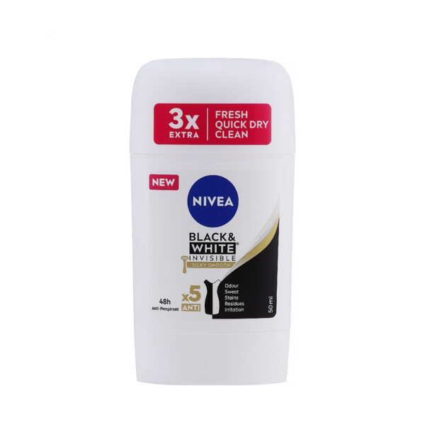 NIVEA Black & White Invisible Silky Smooth 48H Antiperspirant Stick نيفيا ستيك مضاد للتعرق بلاك آند وايت إنفيزيبل حريري ناعم